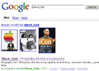 Google Suche nach Steve Jobs